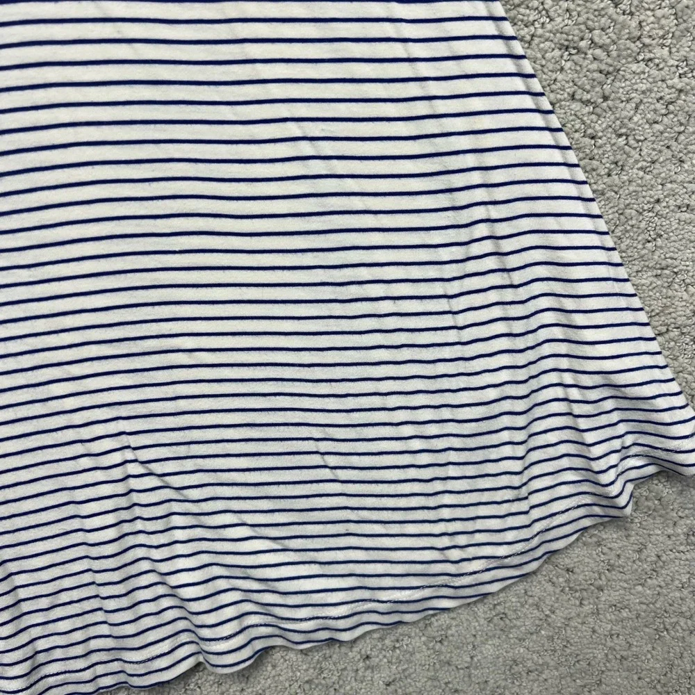 Gap Foldover Mini Skirt Womens Medium Blue White Striped Rayon Blend Casual
